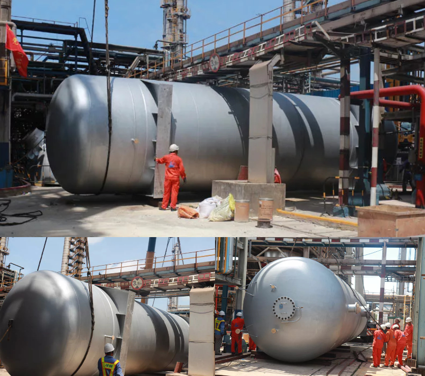 The Scene of the Tank Passing Through the Pipe Racks at Ultra-Low Altitude with the Cooperation of Two Cranes